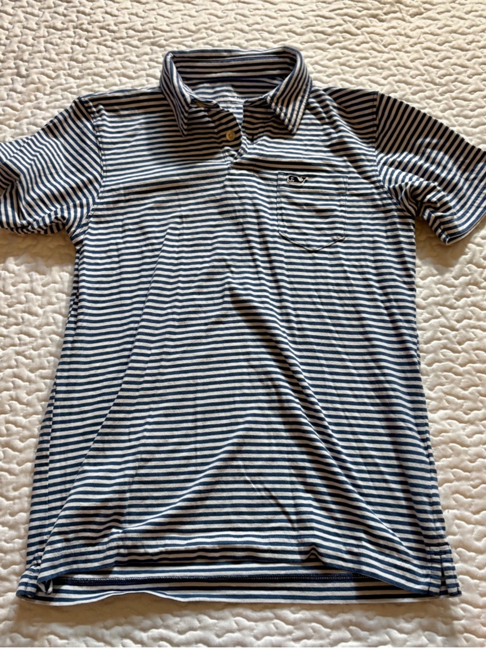 Vineyard Vines Navy and White Striped boys’ Polo 🐳 medium